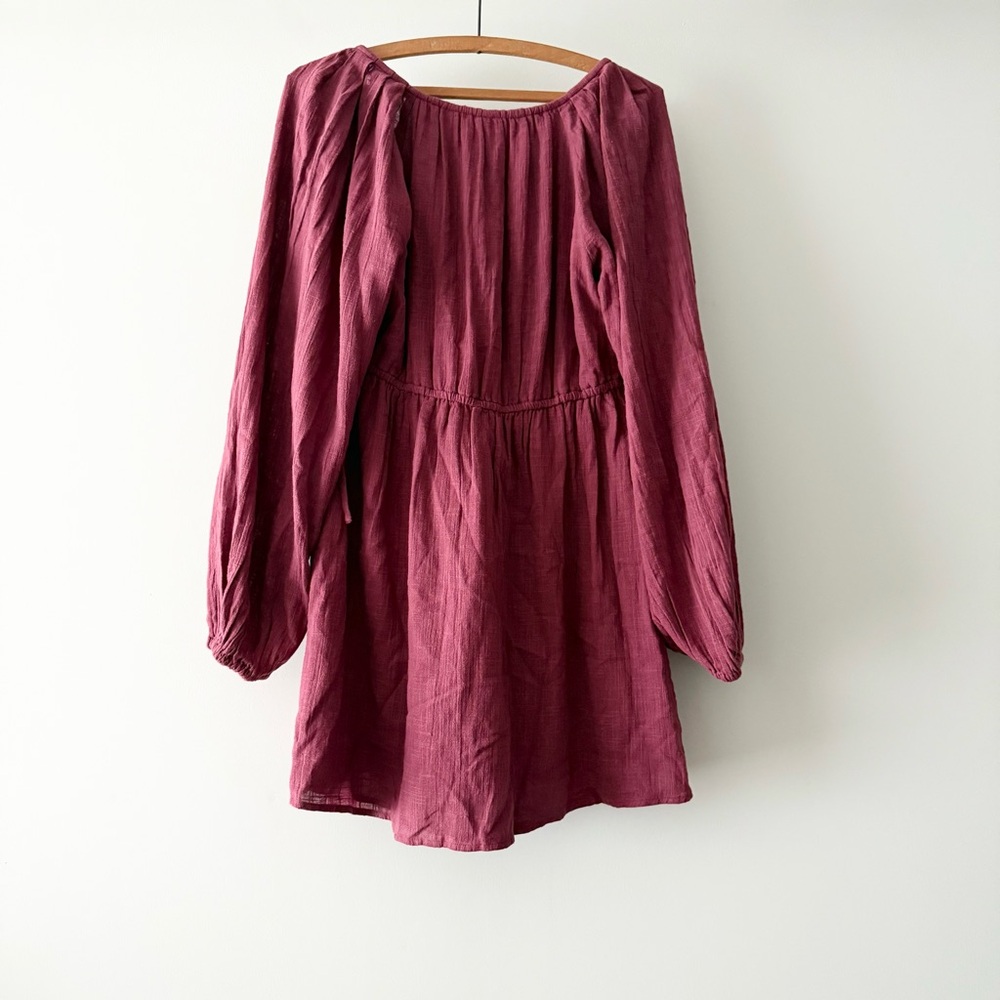 Free People Summer‎ Struttin Dress M Crochet Wine Cotton - Picture 6 of 7